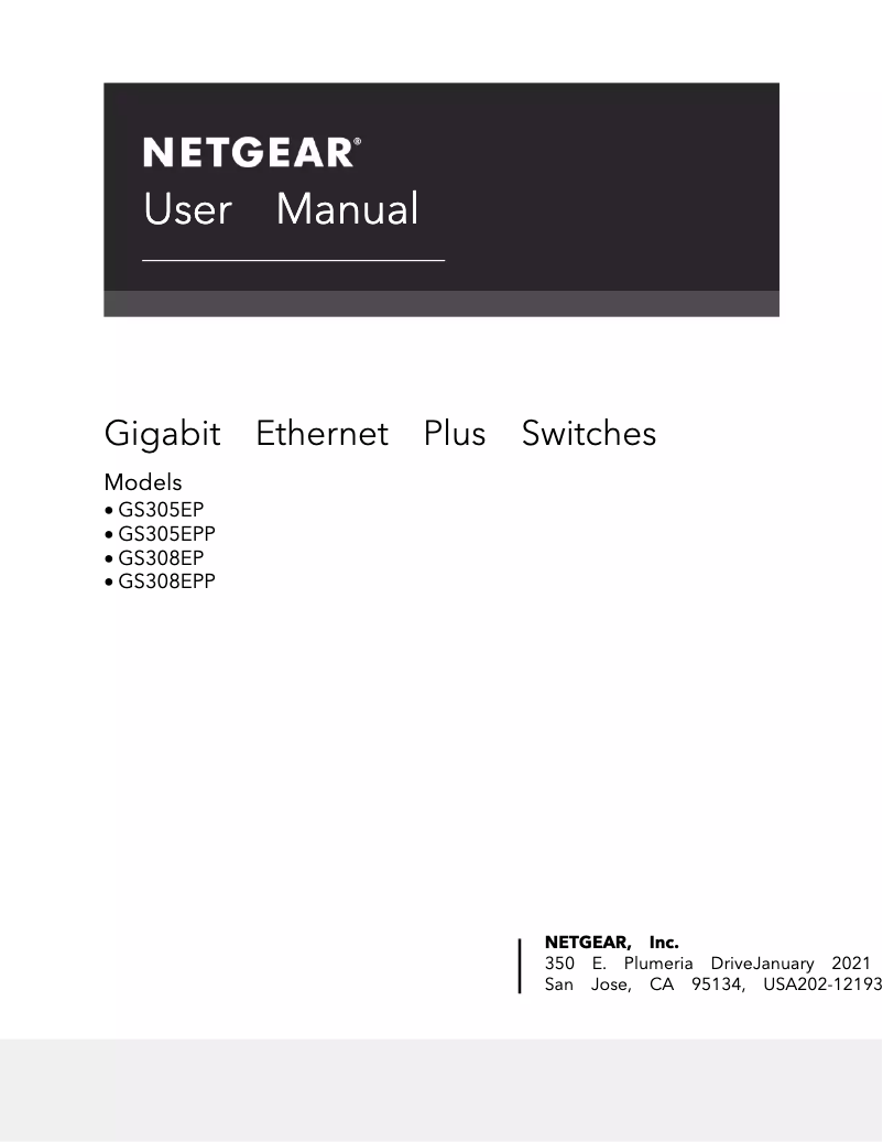 Page n°1 - Manuel utilisateur Netgear GS305E