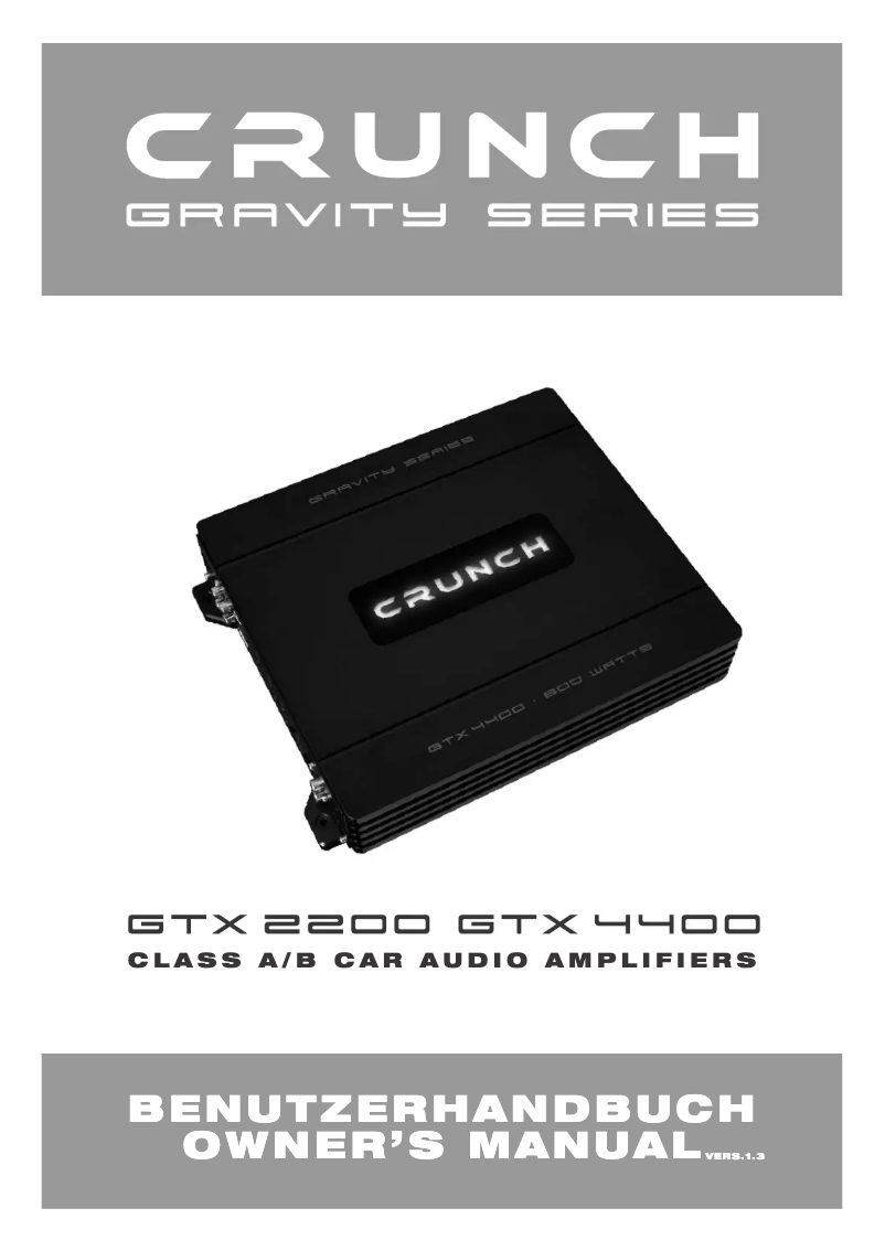 Page 1 de la notice Manuel utilisateur Crunch GTX2200