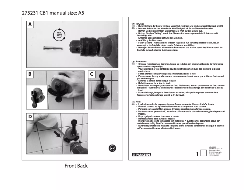 Image de la première page du manuel de l'appareil HG00714