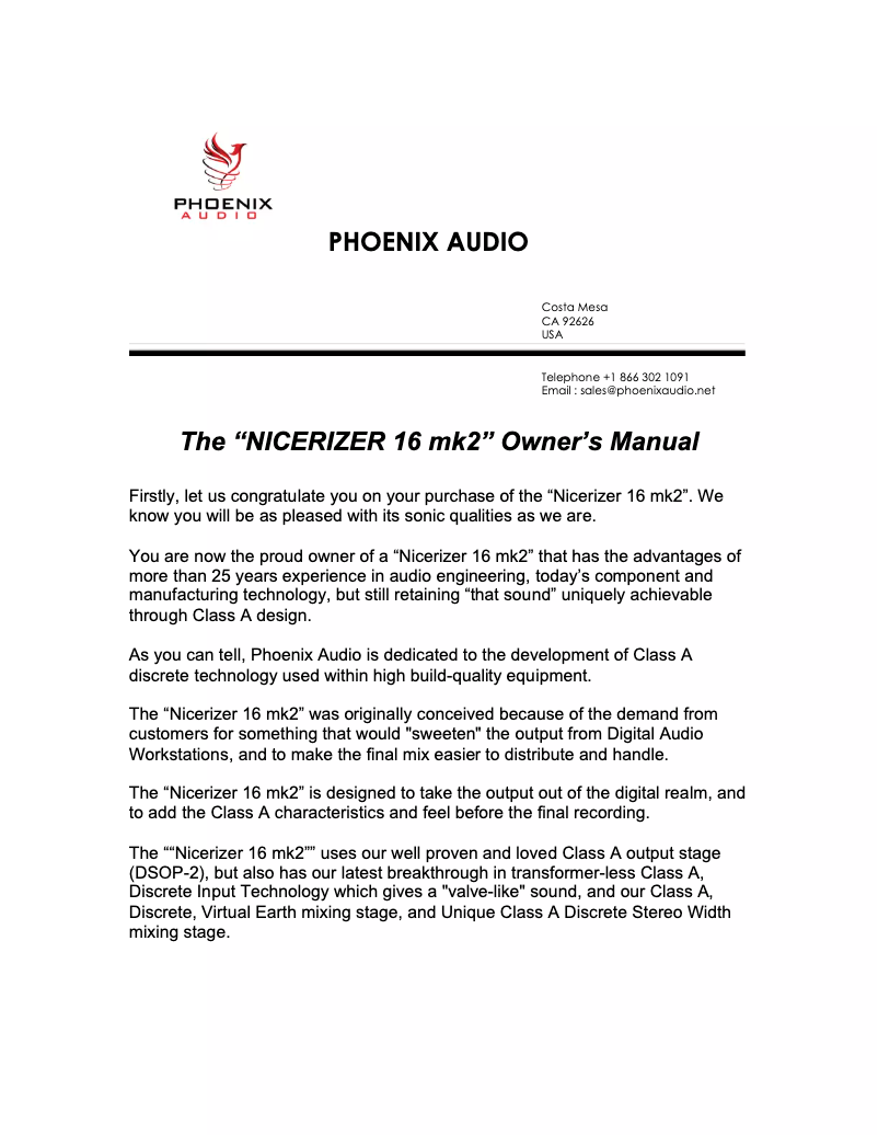Image de la première page du manuel de l'appareil Nicerizer 16 MK2