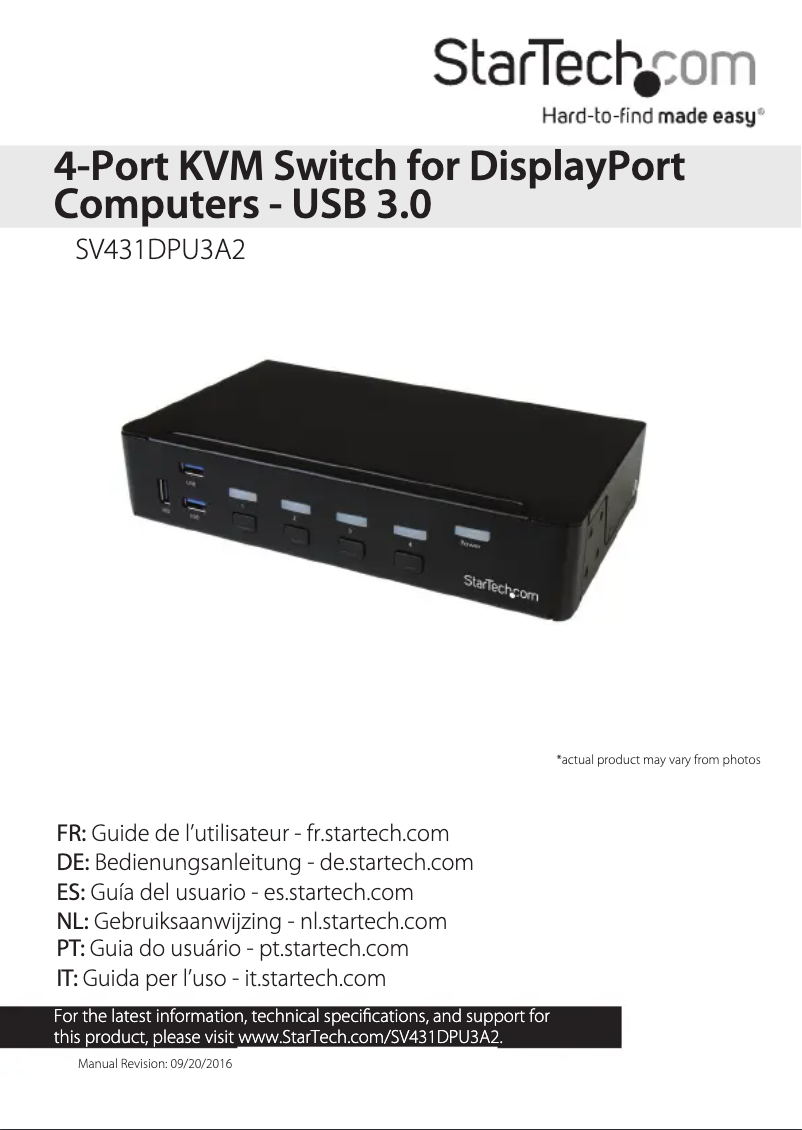 Page n°1 - Manuel utilisateur StarTech.com SV431DPU3A2