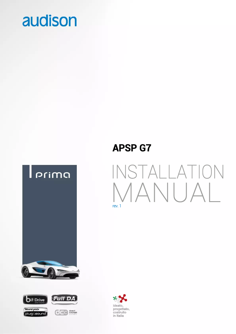 Page 1 de la notice Manuel utilisateur Audison Prima APSP G7