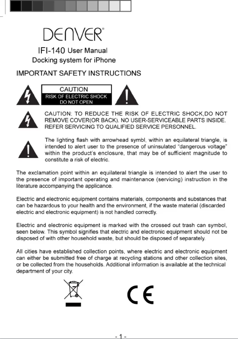Image de la première page du manuel de l'appareil IFI-140