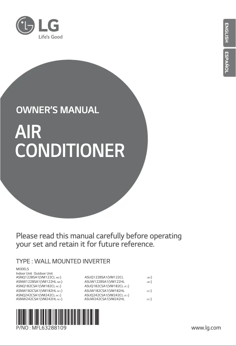 Página 1 del manual Manual de usuario LG VM242CL