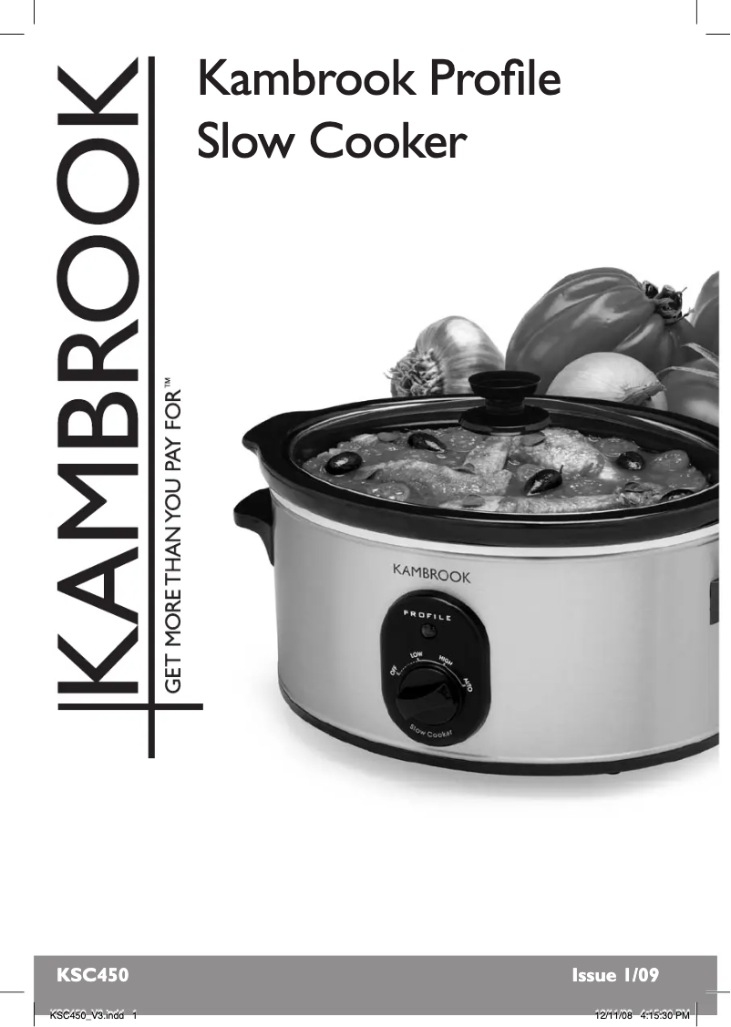 Page n°1 - Manuel utilisateur Kambrook World of Flavours KSC450