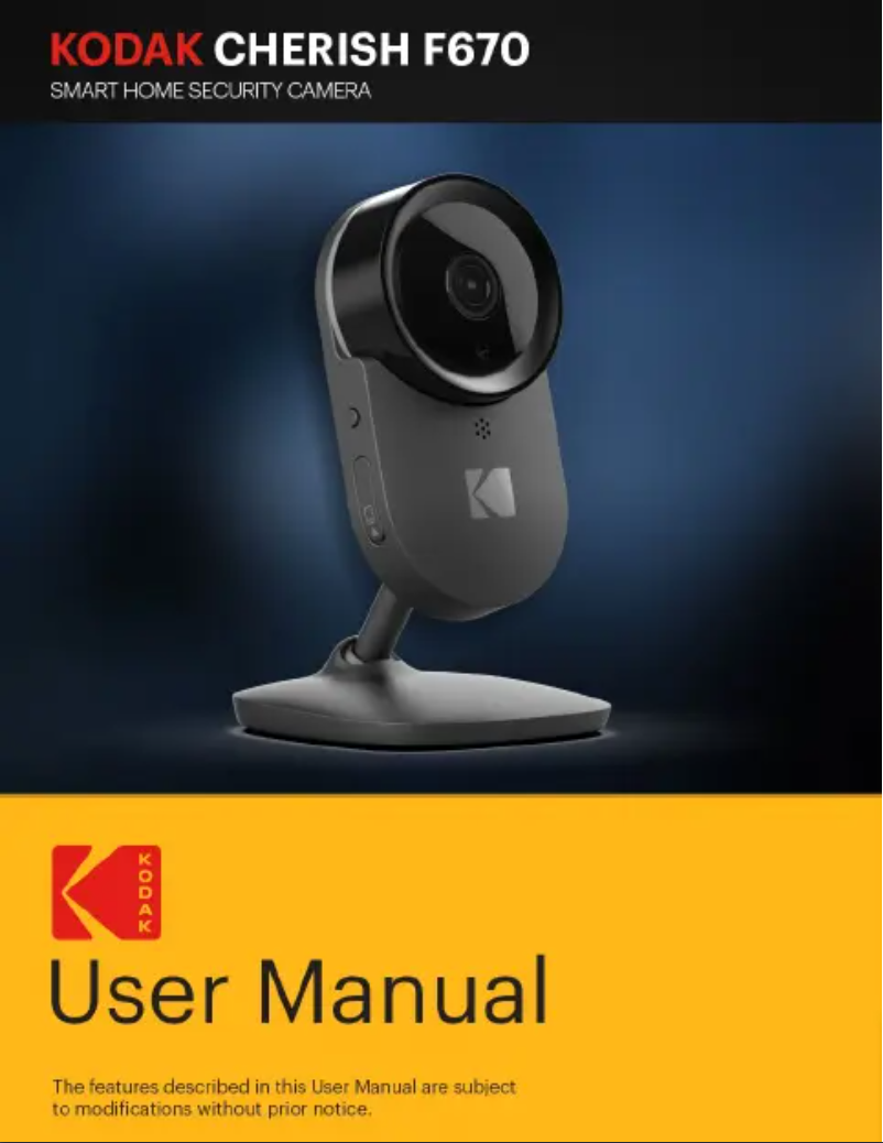 Page n°1 - Manuel utilisateur Kodak Cherish F670