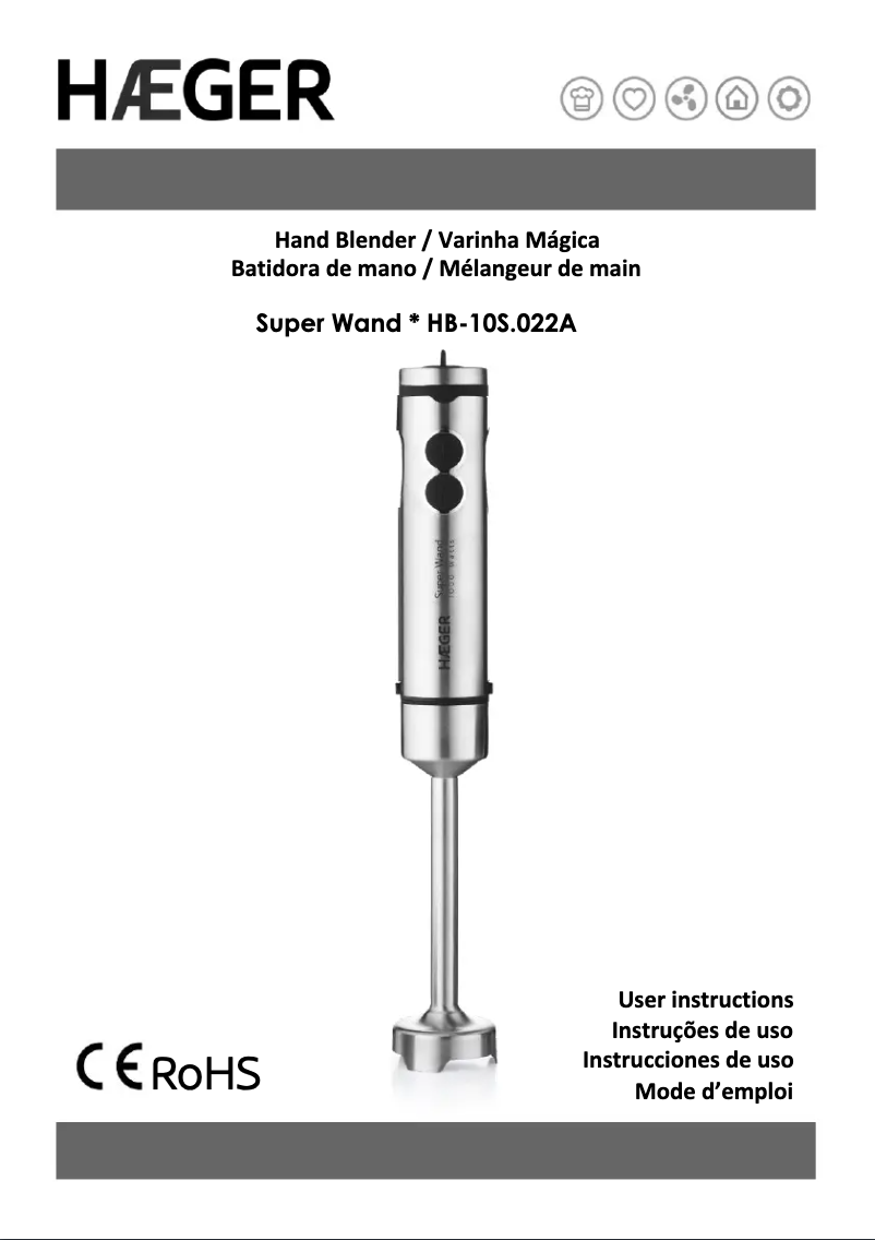 Page 1 de la notice Manuel utilisateur Haeger Super Wand HB-80G.026A