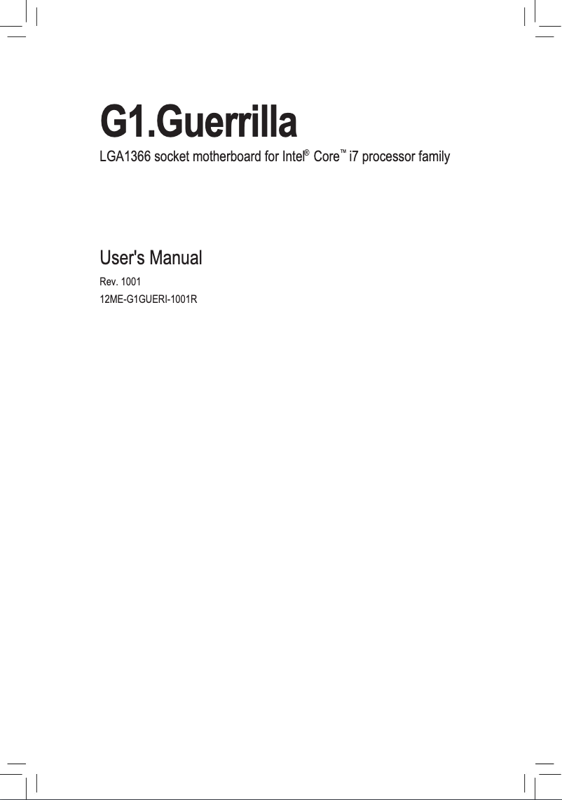 Image de la première page du manuel de l'appareil GA-X58-G1