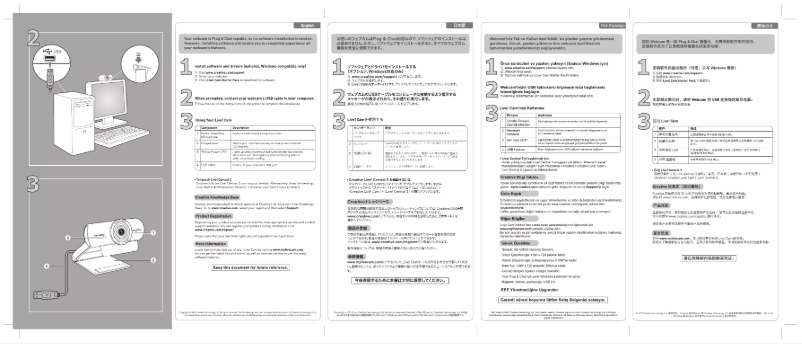 Page 1 de la notice Manuel utilisateur Creative Live! Cam Sync HD
