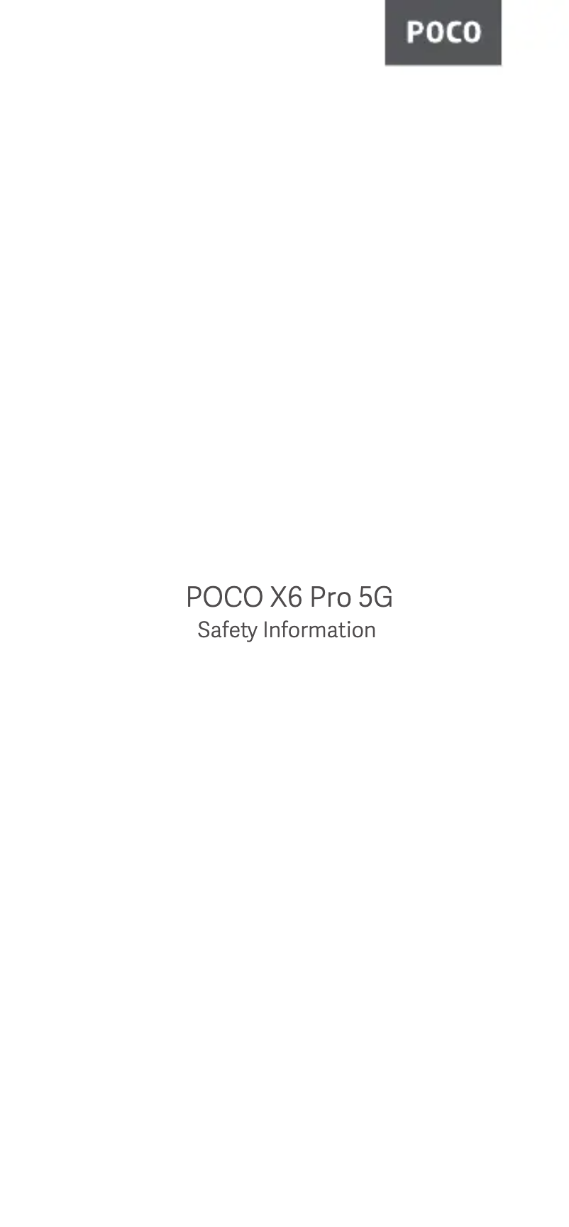 Image de la première page du manuel de l'appareil X6 Pro 5G