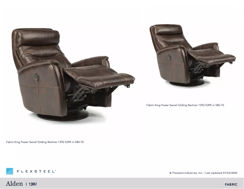 Page n°1 - Manuel utilisateur Flexsteel Alden 1392-53PK
