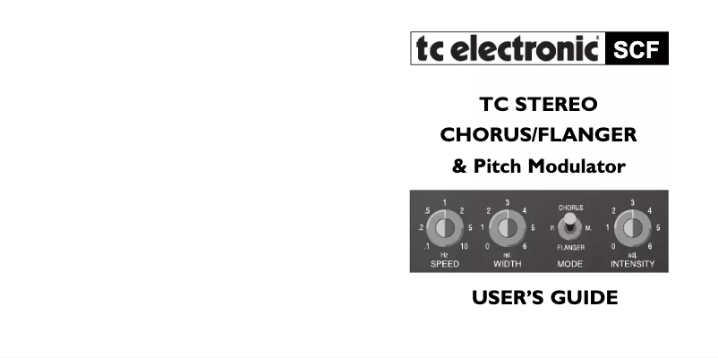 Page 1 de la notice Manuel utilisateur TC Electronic SCF Stereo Chorus Flanger