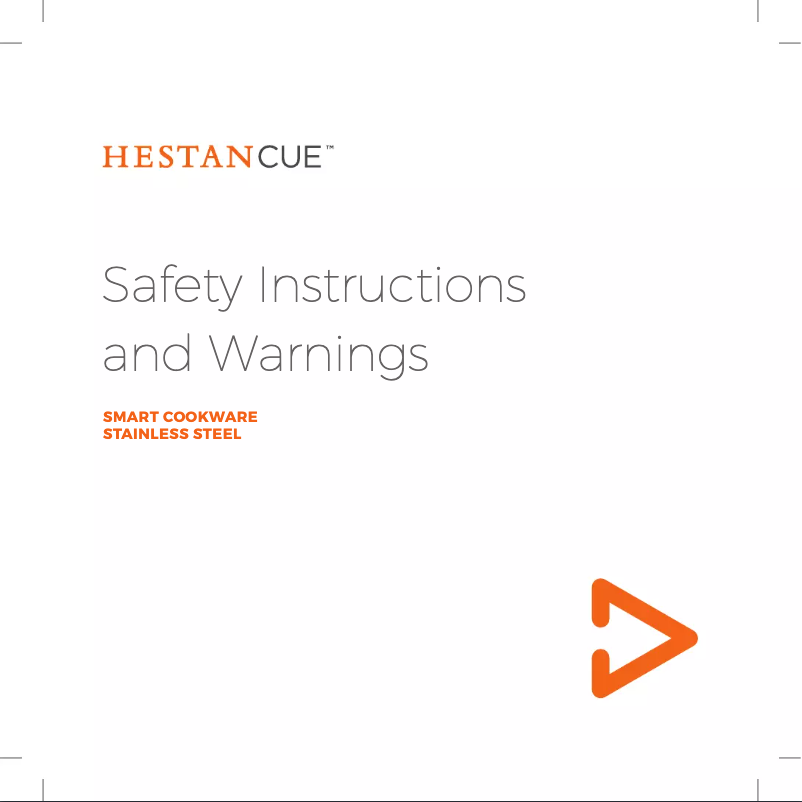Page 1 de la notice Instructions de sécurité Hestan Cue Fry Pan 31516