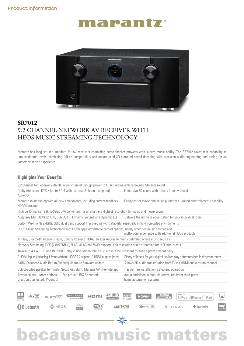 Imagen de la primera página del manual del dispositivo SR7012