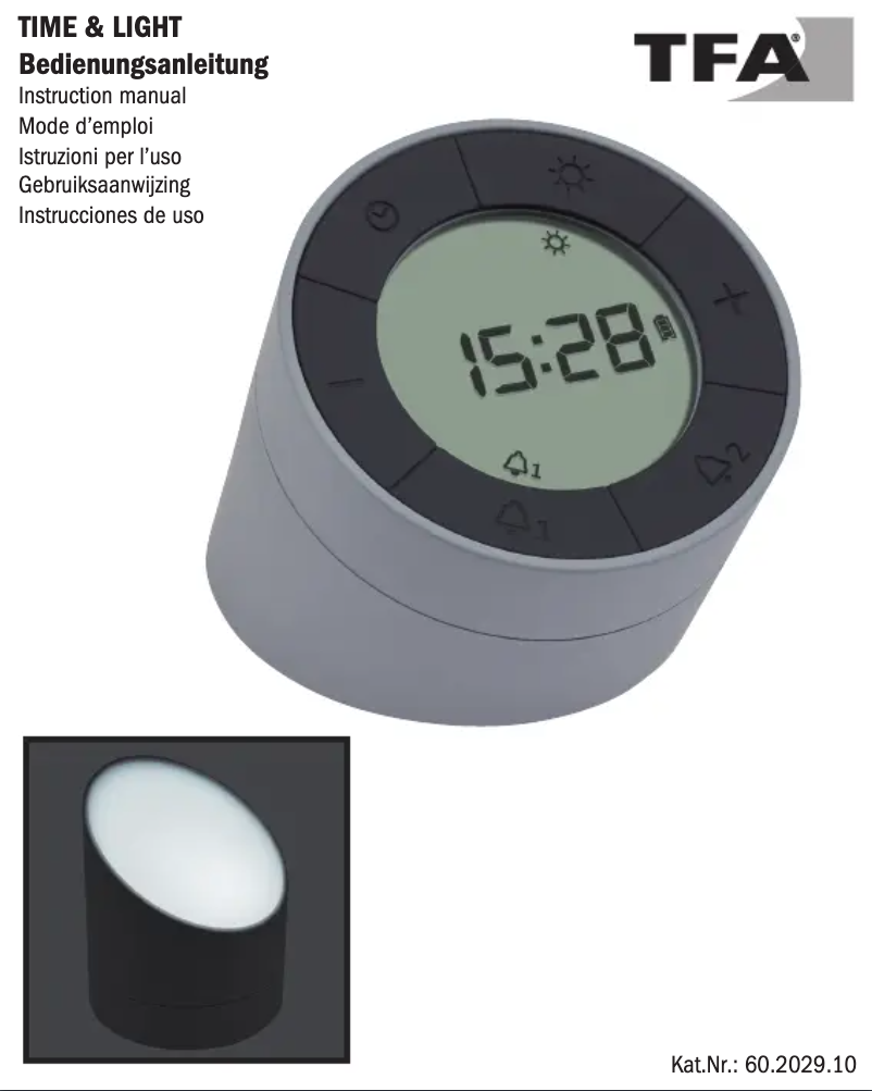 Página 1 del manual Manual de usuario TFA Time & Light 60.2029.10