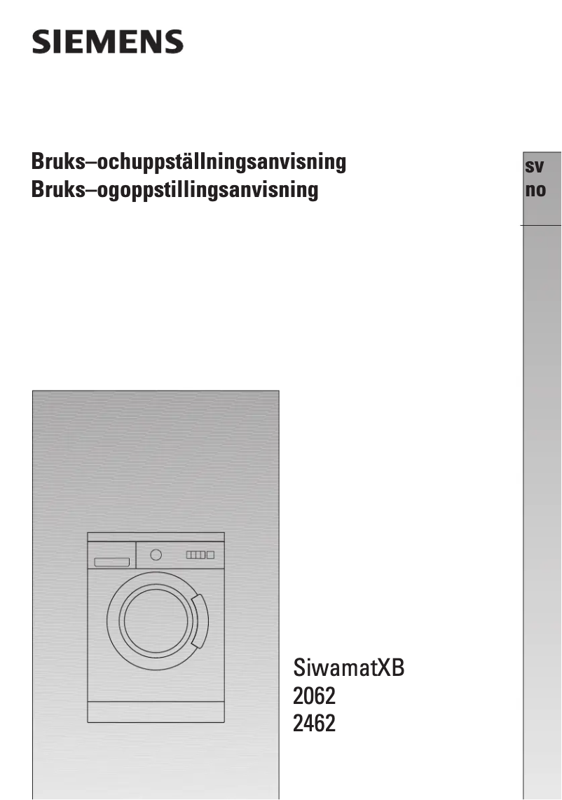 Page n°1 - Manuel utilisateur Siemens Siwamat XB 2462