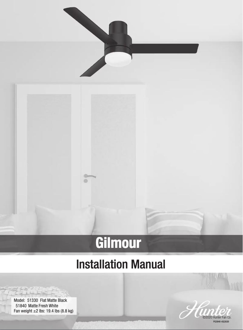 Page n°1 - Manuel utilisateur Hunter Gilmour 51330