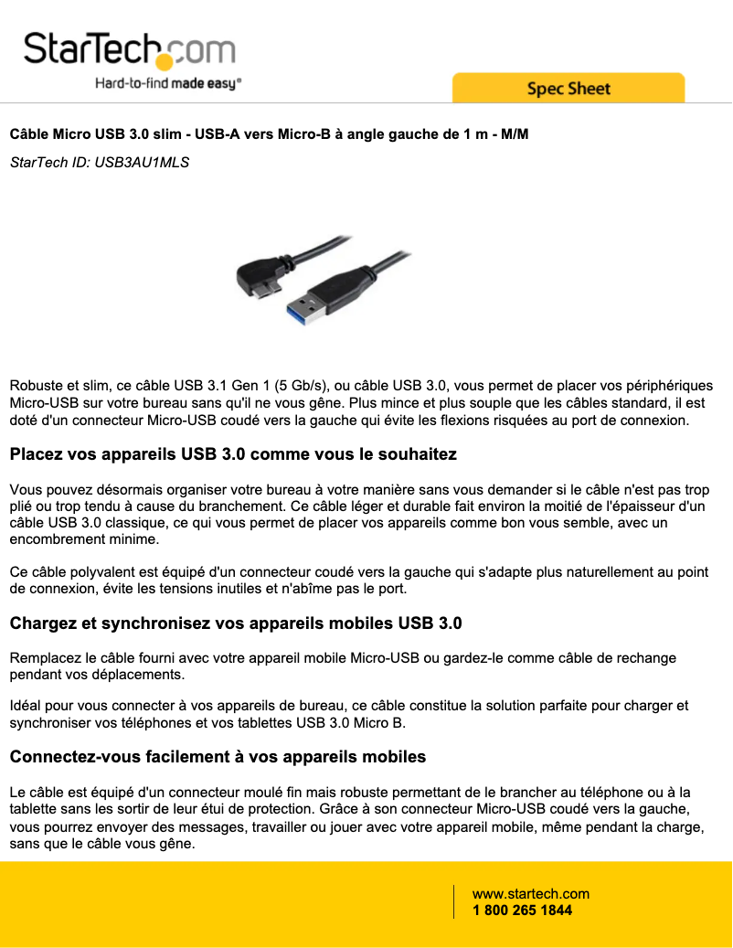 Página 1 del manual Manual de usuario StarTech.com USB3AU1MLS