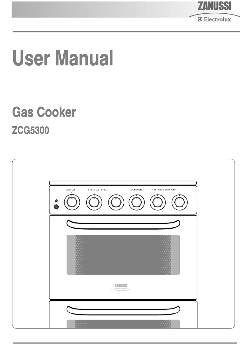 Page n°1 - Manuel utilisateur Zanussi-Electrolux ZCG5300SVN