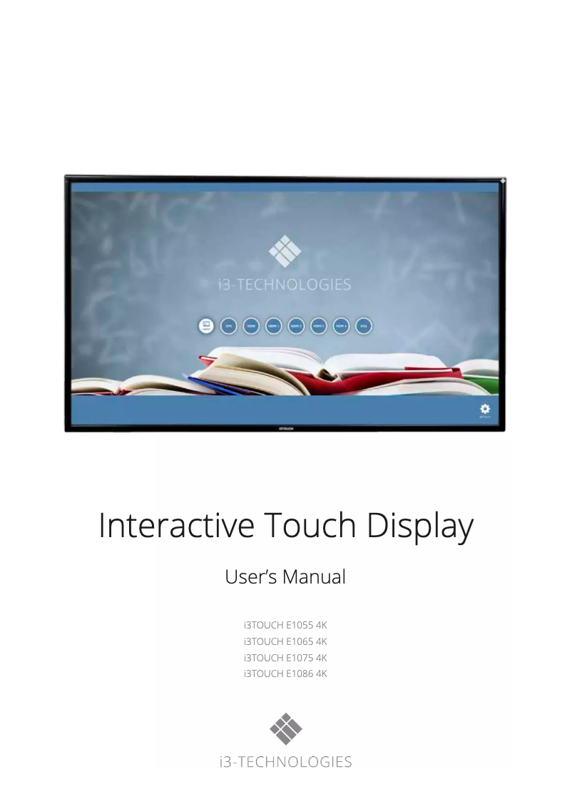Image de la première page du manuel de l'appareil i3TOUCH E1075