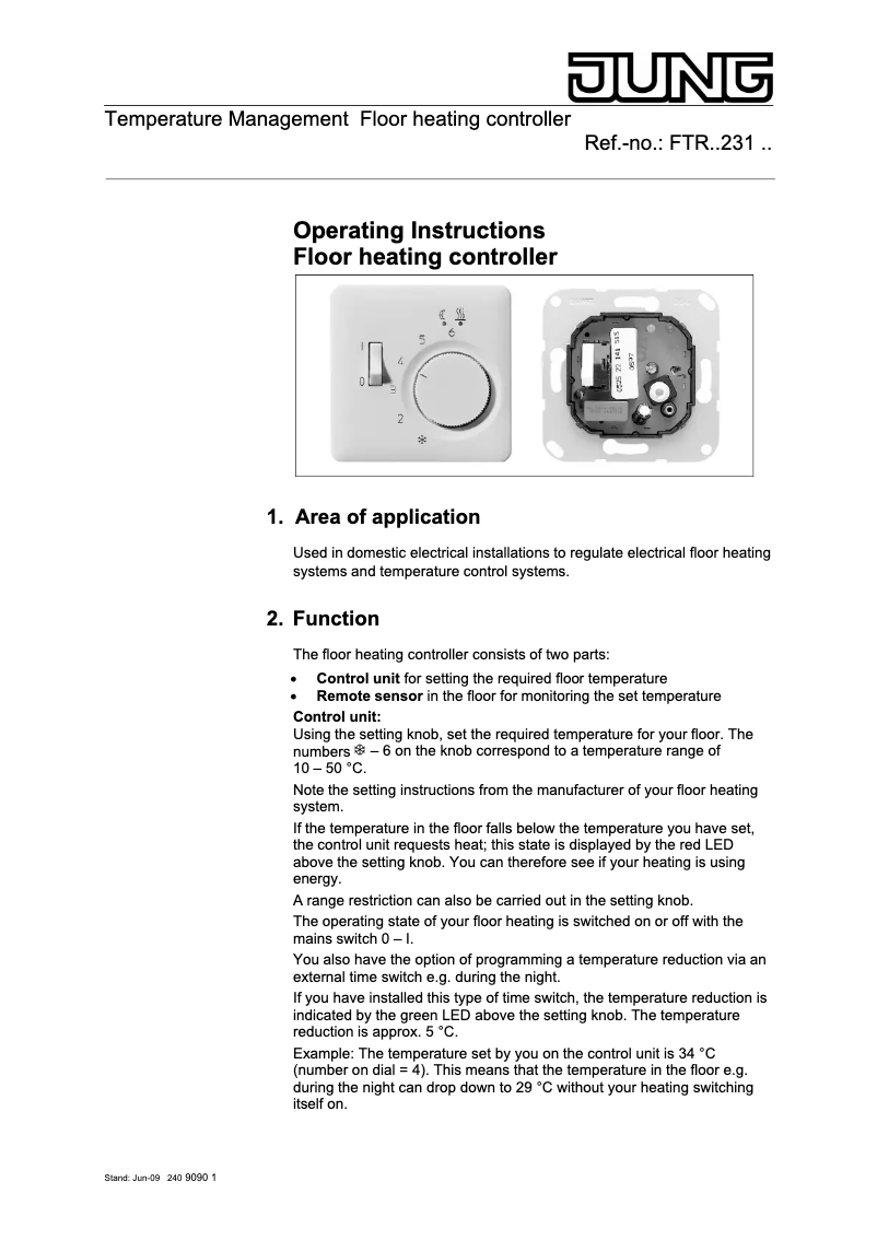 Page n°1 - Manuel utilisateur JUNG FTRCD231
