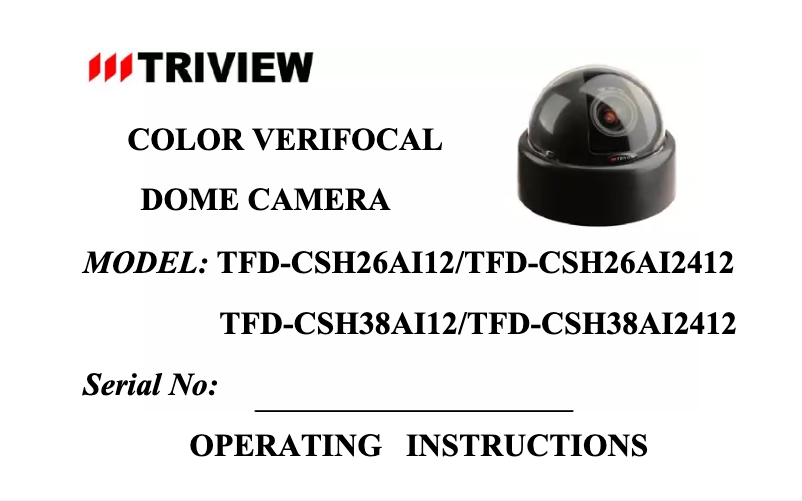 Image de la première page du manuel de l'appareil TFD-CSH38AI12