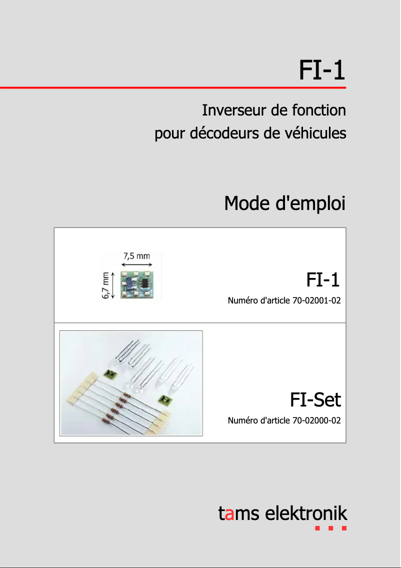 Image de la première page du manuel de l'appareil FI-1