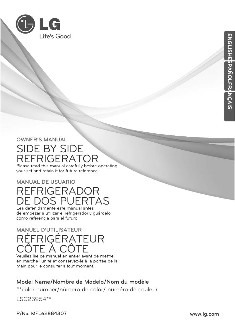 Page 1 de la notice Manuel utilisateur LG LSC23954ST