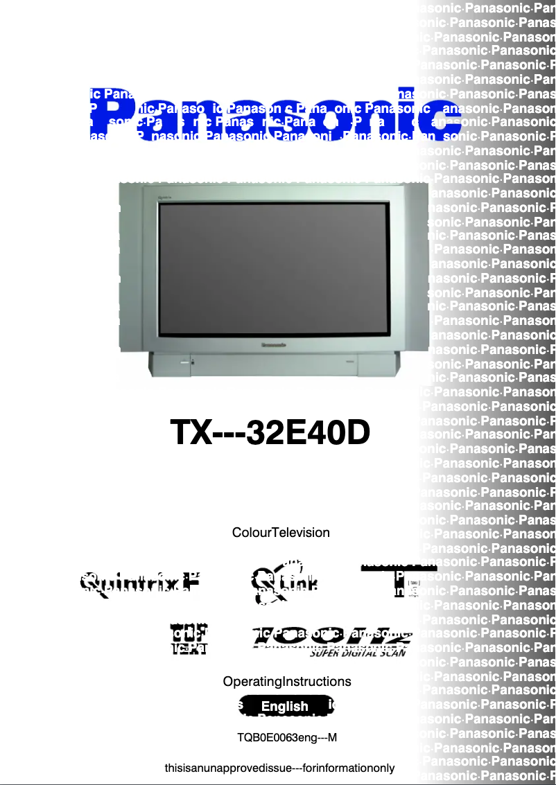 Page 1 de la notice Manuel utilisateur Panasonic TX-32E40D