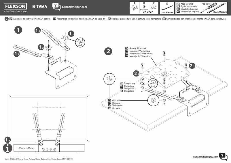 Page 1 de la notice Manuel utilisateur Flexson Sonos Beam B-TVMA