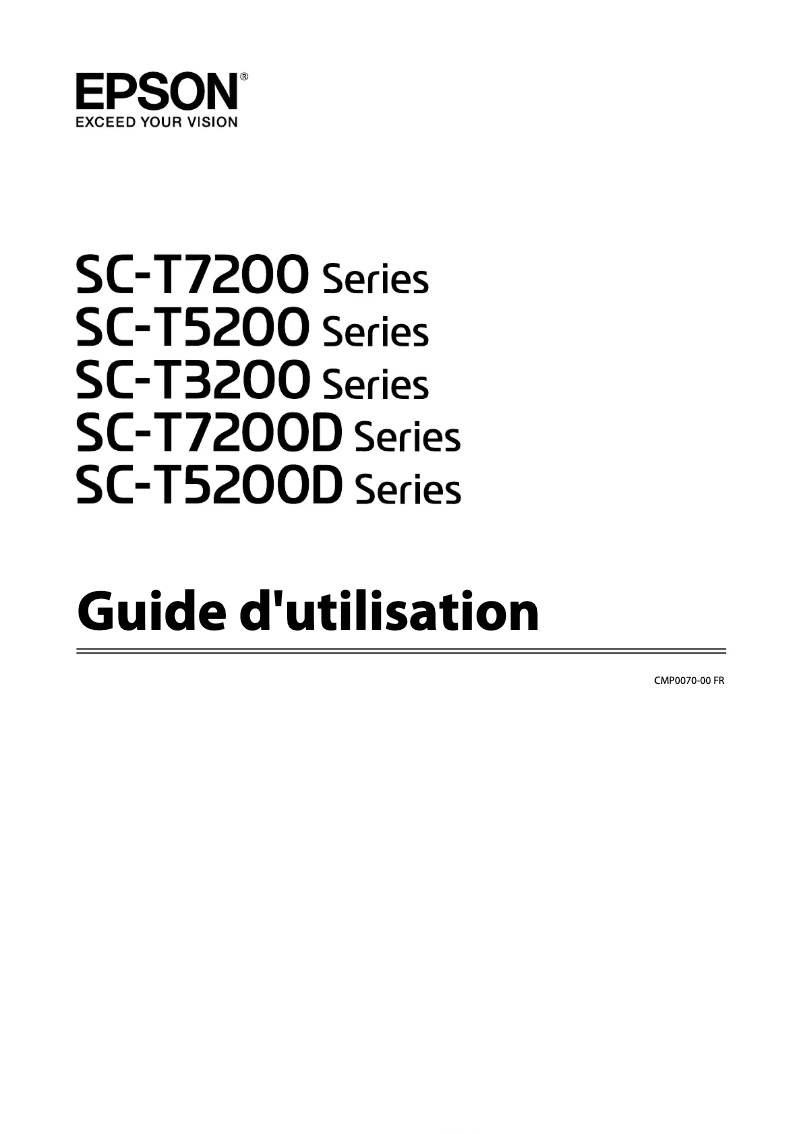 Page 1 de la notice Manuel utilisateur Epson SureColor SC-T5200D