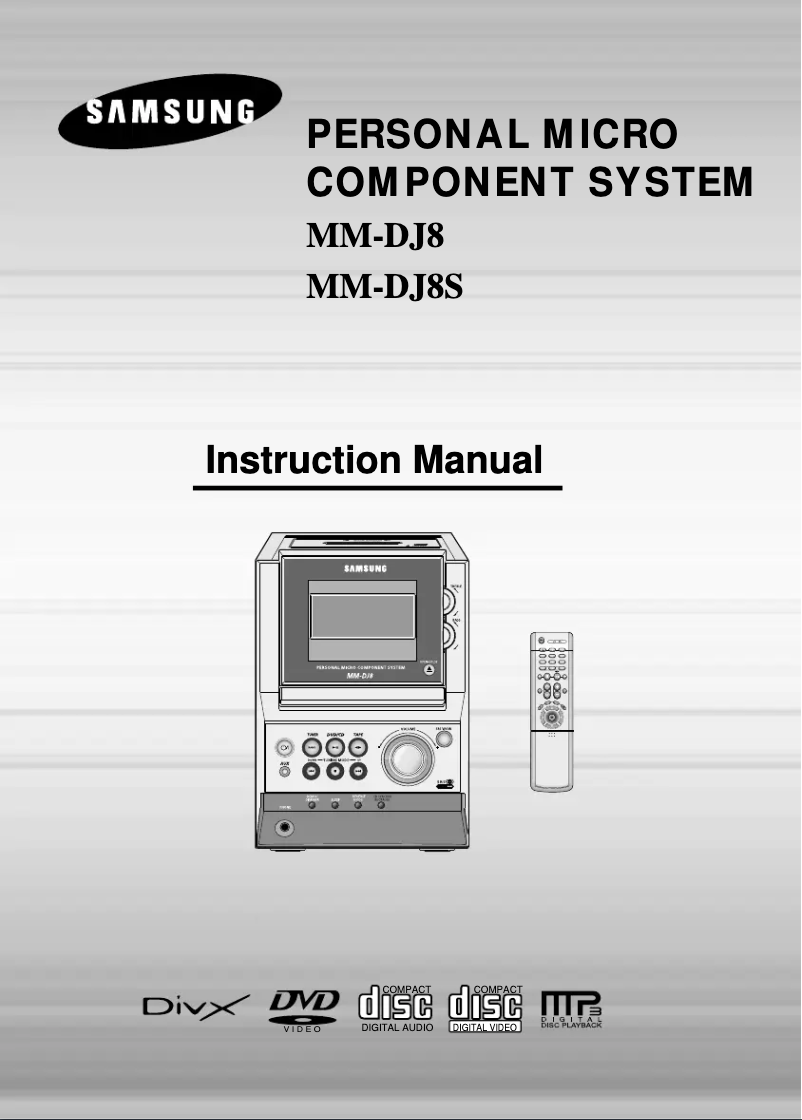 Page 1 de la notice Manuel utilisateur Samsung MM-DJ8S