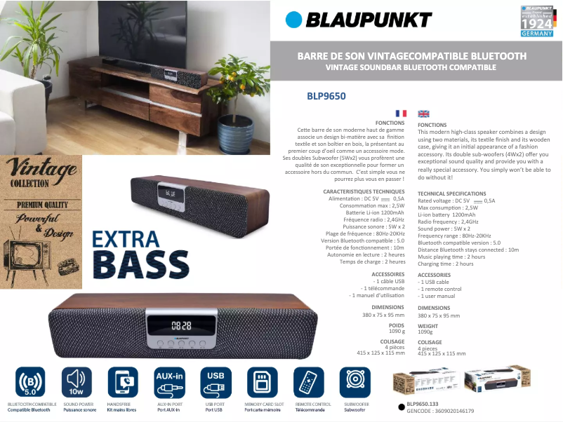 Image de la première page du manuel de l'appareil BLP9650