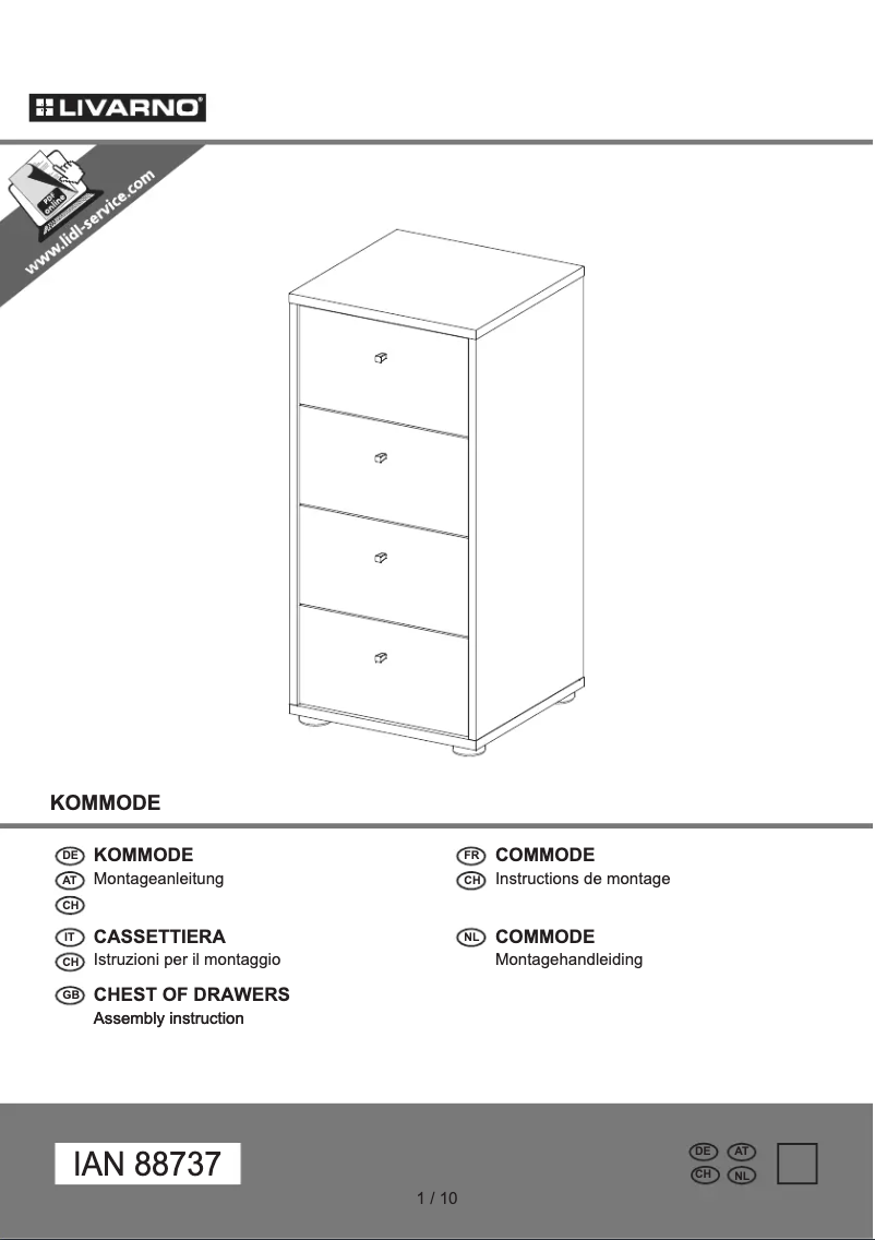 Page 1 de la notice Manuel utilisateur Livarno Lux IAN 88737