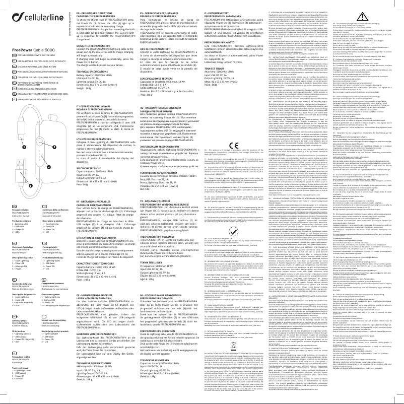 Page 1 de la notice Manuel utilisateur Cellular Line FreePower Cable 5000