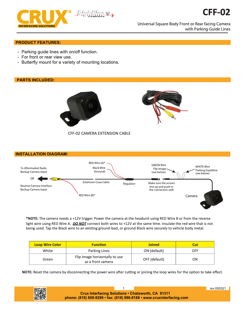 Página 1 del manual Manual de usuario CRUX CFF-02