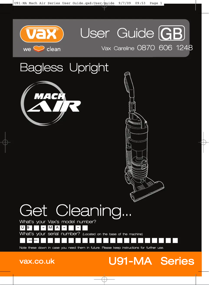 Página 1 del manual Manual de usuario Vax U89-MA-L