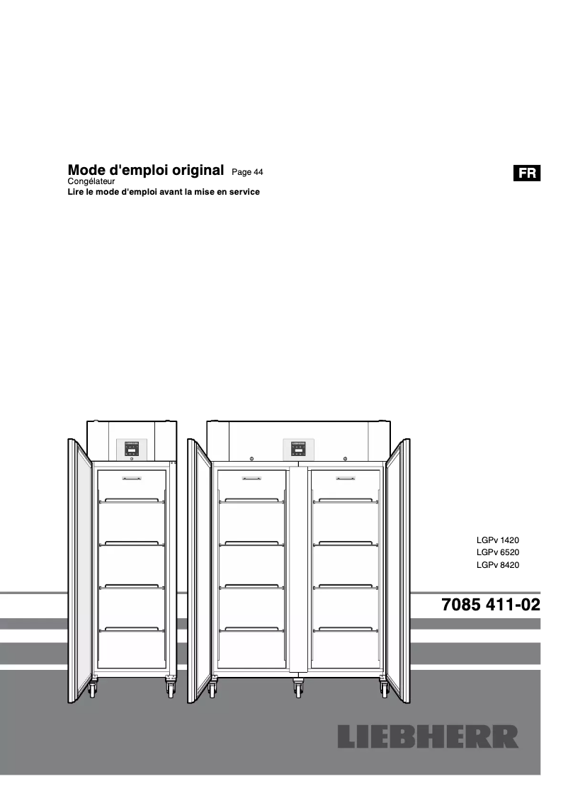 Page n°1 - Manuel utilisateur Liebherr LGPv 6520 MediLine