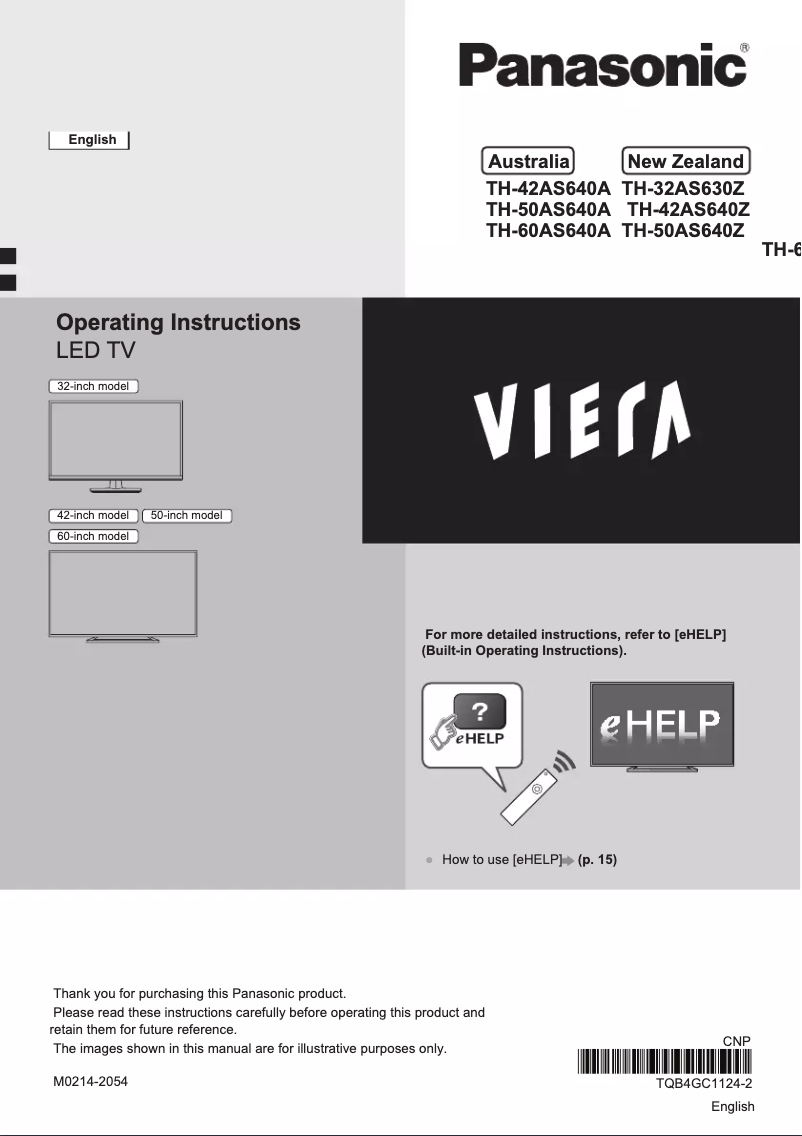Page 1 de la notice Manuel utilisateur Panasonic TH-60AS640Z