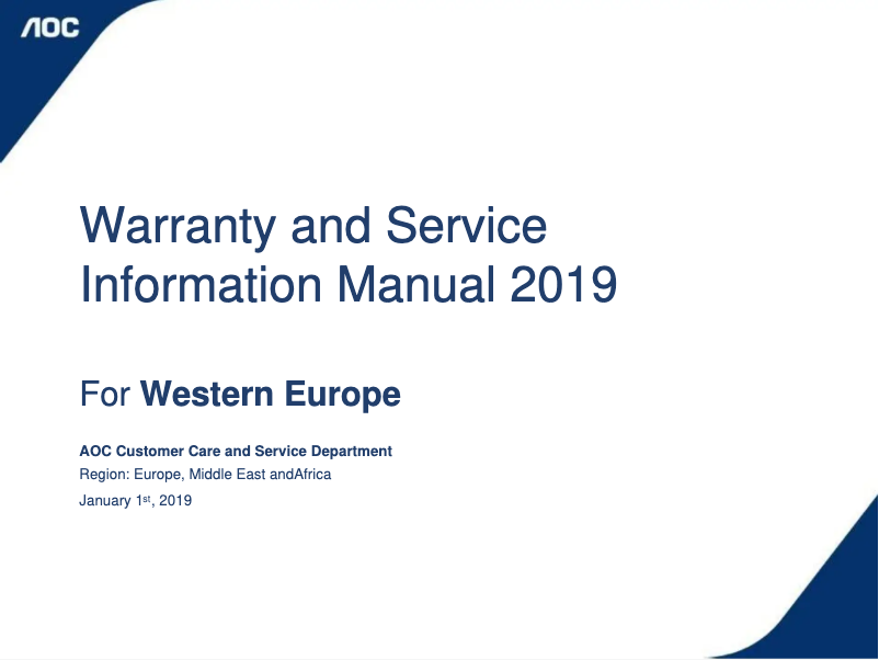 Page n°1 - Manuel utilisateur AOC M2060PWDA2