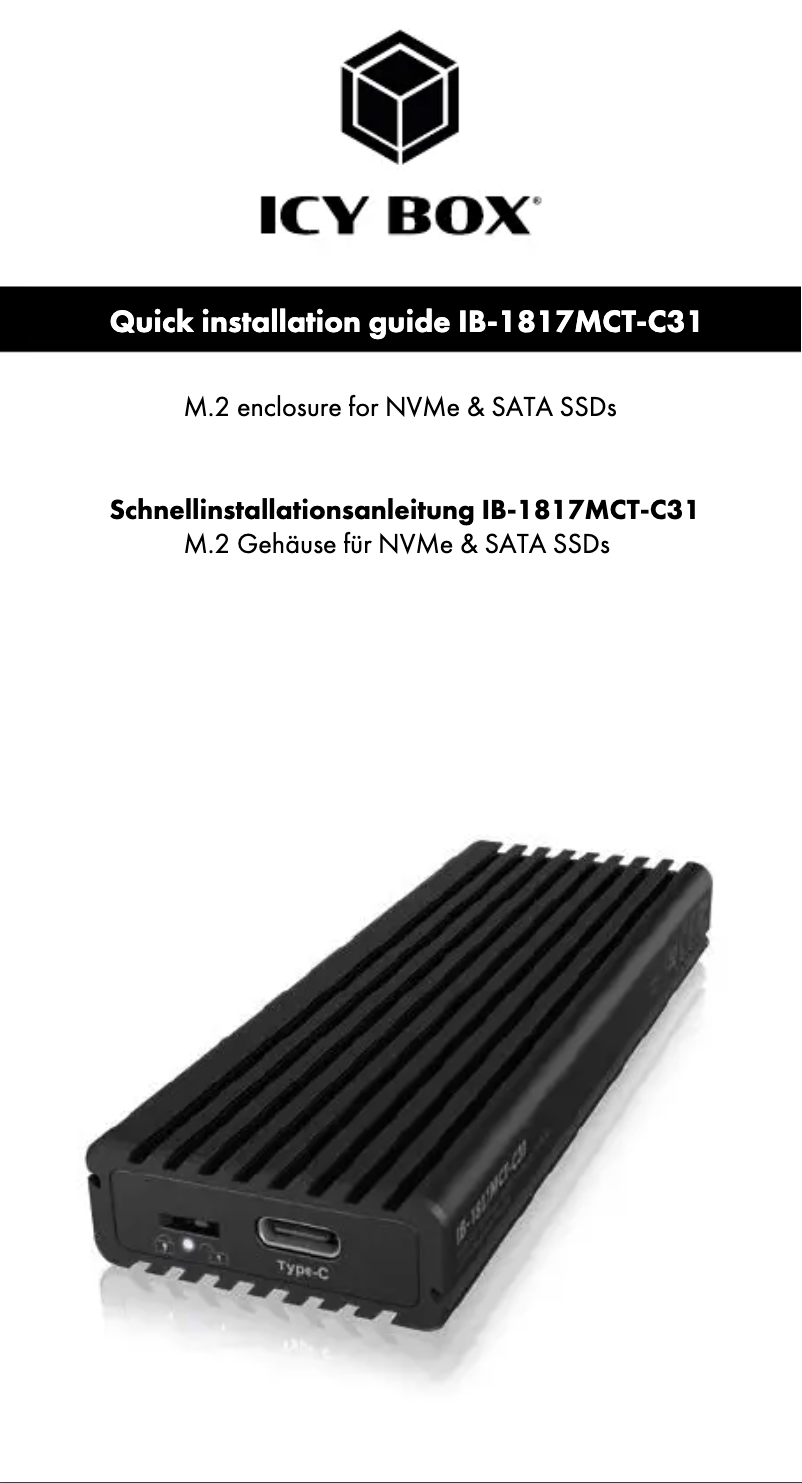 Page n°1 - Mode d'emploi Icy Box IB-1817MCT-C31