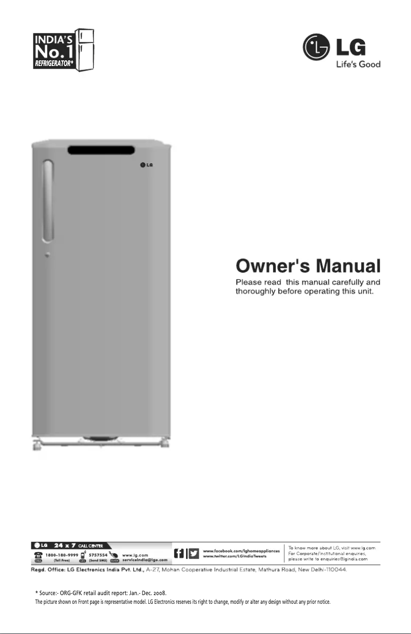 Page 1 de la notice Manuel utilisateur LG GL-245BME5