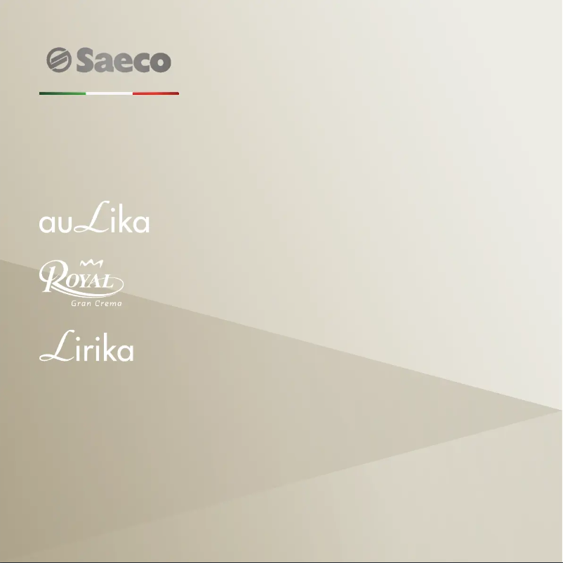 Page 1 de la notice Manuel utilisateur Philips Saeco Nina Plus Cappuccino