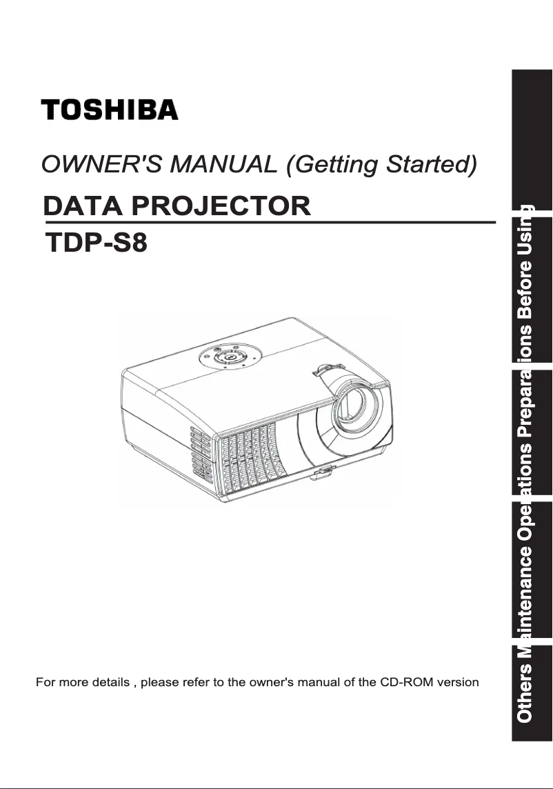 Page 1 de la notice Manuel utilisateur Toshiba TDP-S8