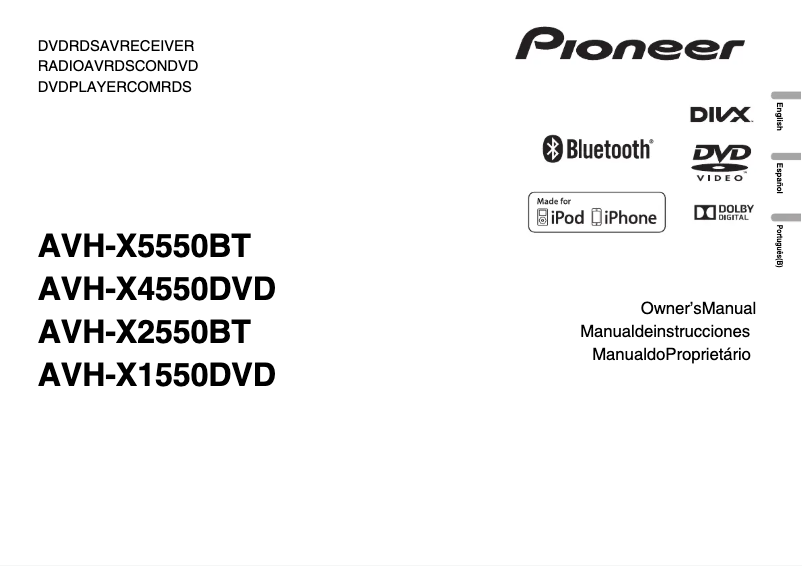 Page n°1 - Manuel utilisateur Pioneer AVH-X1550DVD