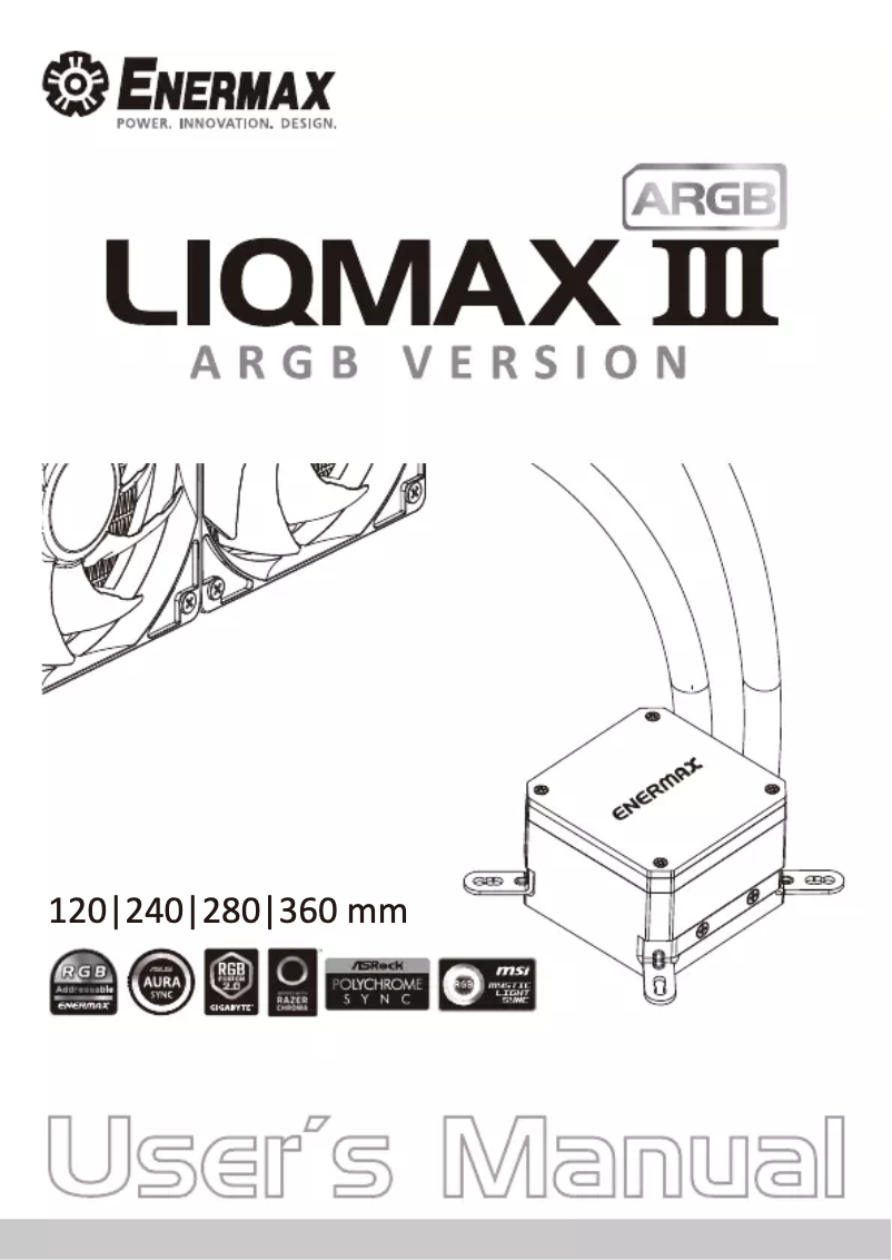 Page 1 de la notice Manuel utilisateur Enermax Liqmax III ARGB 120 ELC-LMT120-ARGB