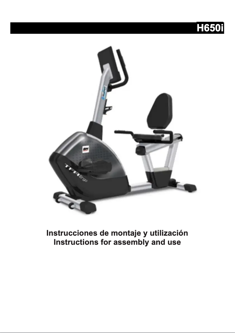 Página 1 del manual Manual de usuario BH Fitness i.TFR Ergo H650I