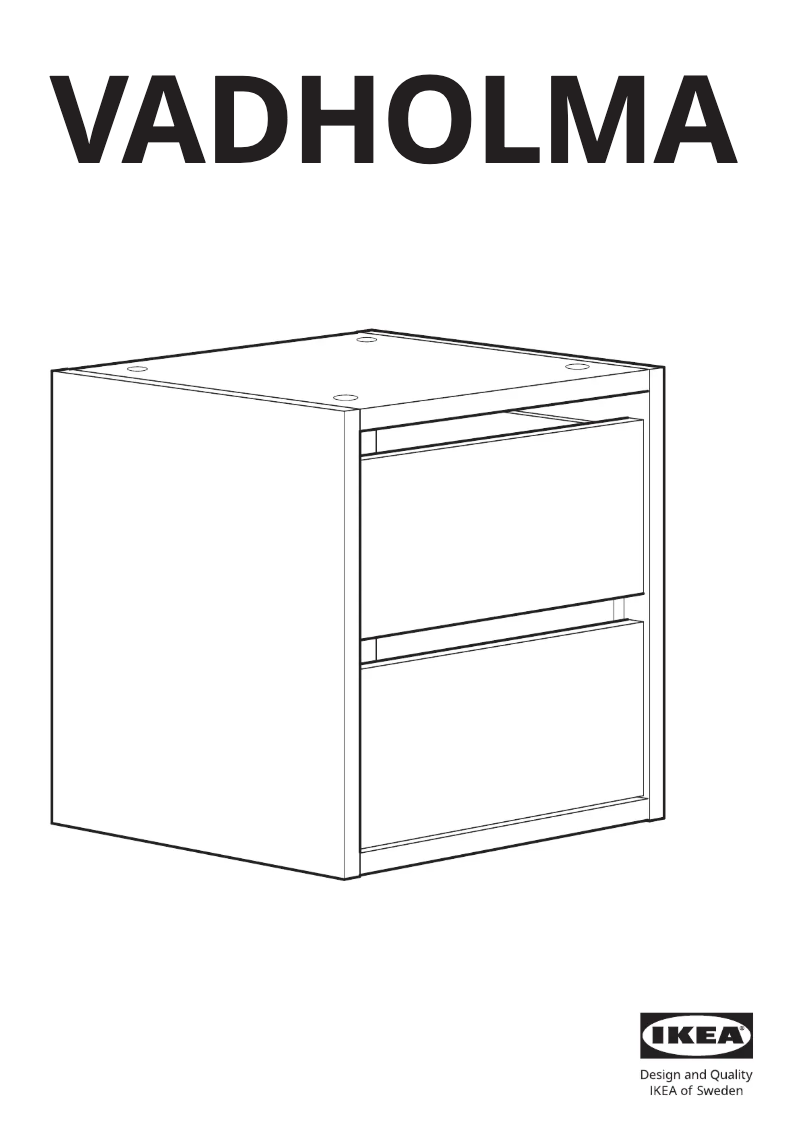 Image de la première page du manuel de l'appareil VADHOLMA 503.743.32