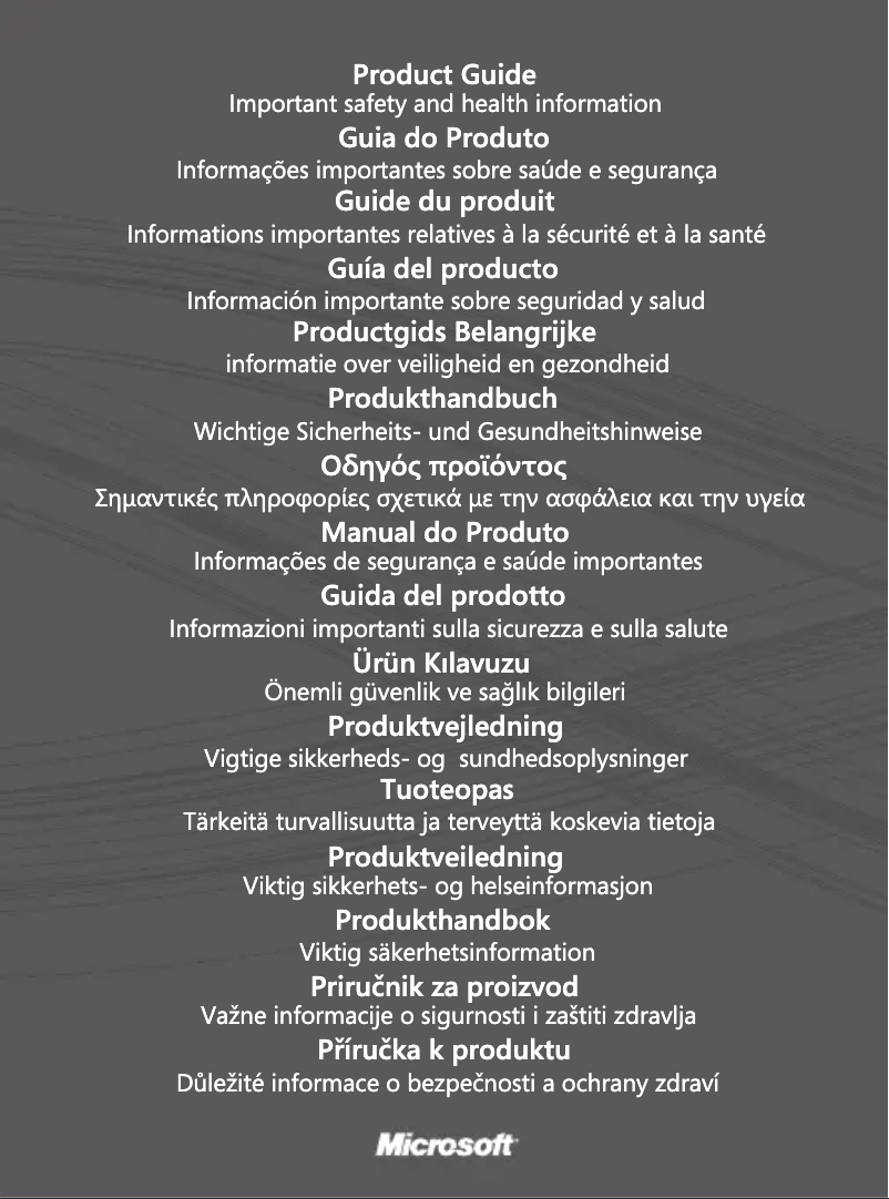 Page 1 de la notice Manuel utilisateur Microsoft 2CF-00024