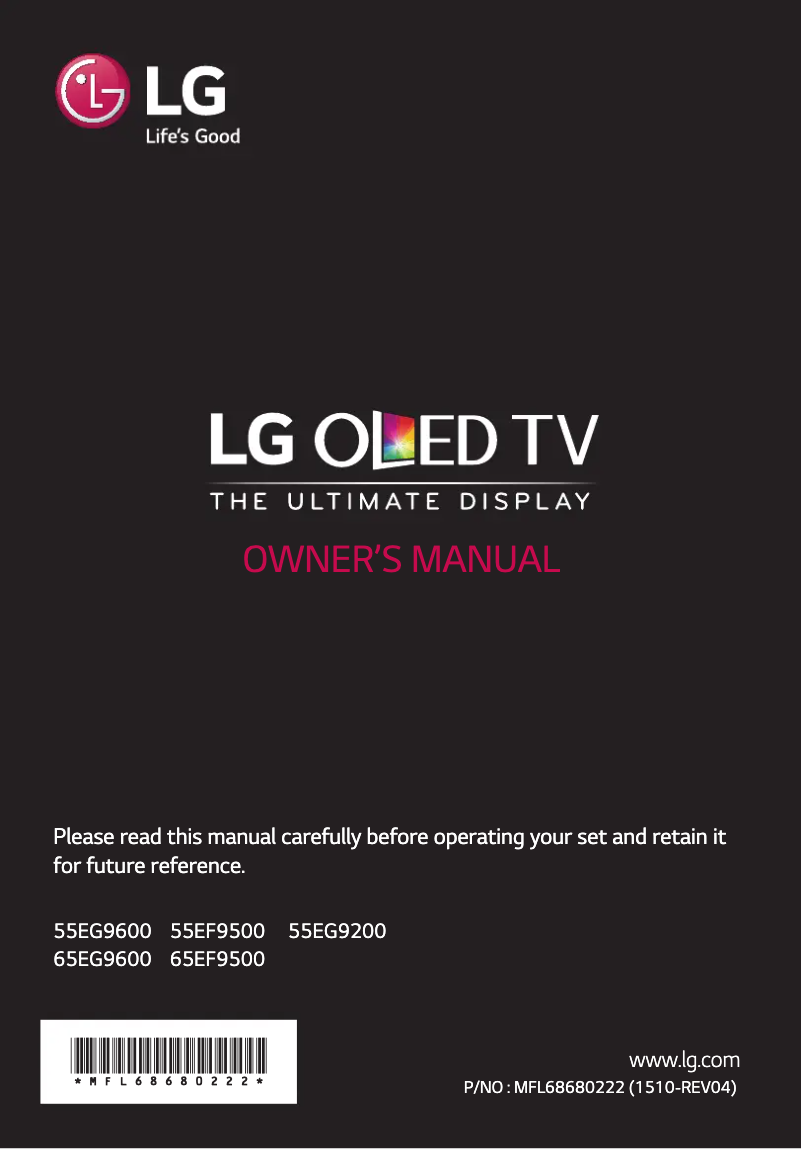 Page n°1 - Manuel utilisateur LG 55EF9500